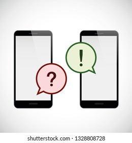 question and answer communication via smartphone vector illustration EPS10