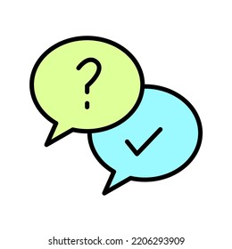 Question answer concept line icon. Simple element illustration. Question answer concept outline symbol design.