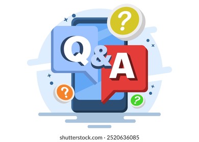 Question and Answer concept as a request for advice and support. questions and answers, Frequently Asked Questions, FAQ, QA. explanation of customer feedback and information Q A. vector illustration.