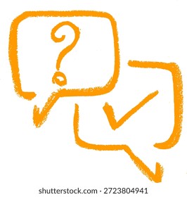 Pergunta resposta Suporte ao cliente Ícone relacionado giz de giz de giz vetor desenho