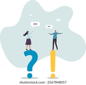 Question and answer, FAQ, frequently asked questions, discussion to get solution to solve problem,business concept.flat character.
