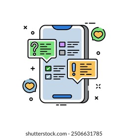 Question Answer Fill Color Icon, Vector illustration