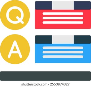 Question and Answer Flat Vector Icon Design