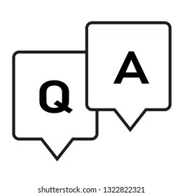 Question and answer glyph icon on white background. flat style. Question answer icon for your web site design, logo, app, UI. Q&A symbol. Question and answer line sign. 