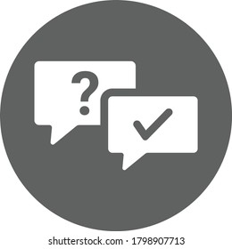 Icono de preguntas y respuestas grises