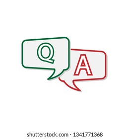 Question And Answer Icon. Communication Illustration As A Simple Vector Sign & Trendy Symbol for Design and Websites, Presentation or Mobile Application. 