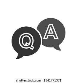 Question And Answer Icon. Communication Illustration As A Simple Vector Sign & Trendy Symbol for Design and Websites, Presentation or Mobile Application. 