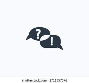 Pregunta con icono de respuesta aislado en fondo limpio. Pregunta con el icono de dibujo concepto de icono de respuesta en estilo moderno. Ilustración vectorial para el diseño de la interfaz de usuario de la aplicación del logotipo móvil web.