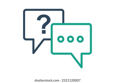 Question answer icon. line icon style. icon related to online course. education elements vector illustration