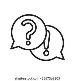 Question and answer icon line vector design with trendy style