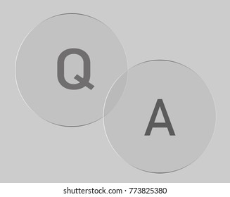 Question answer icon on gray background. Question and answer sign. Q&A symbol. flat style.