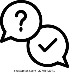 Question and answer icon outline style for support services with question