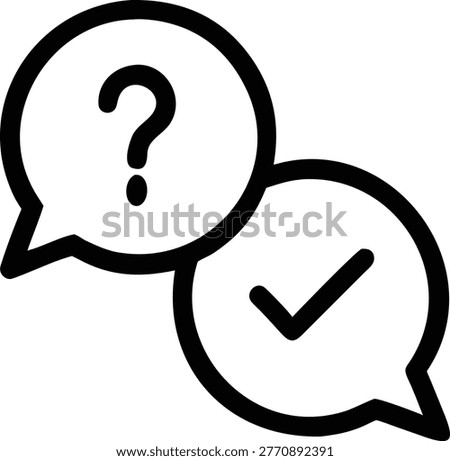 Question and answer icon outline style for support services with question
