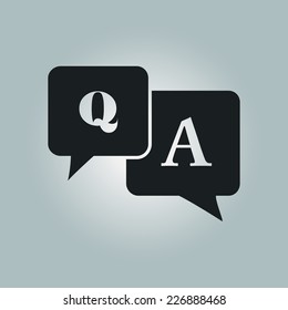 Question answer icon. Q&A sign symbol. Speech bubbles with question and answer.