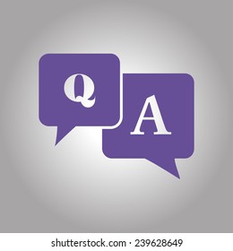 Question answer icon. Q&A sign symbol. Speech bubbles with question and answer.