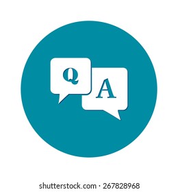 Question answer icon. Q&A sign symbol. Speech bubbles with question and answer.