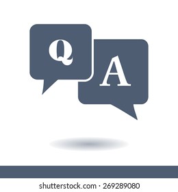 Question answer icon. Q&A sign symbol. Speech bubbles with question and answer.