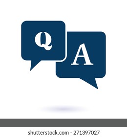 Question answer icon. Q&A sign symbol. Speech bubbles with question and answer.