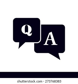 Question answer icon. Q&A sign symbol. Speech bubbles with question and answer.