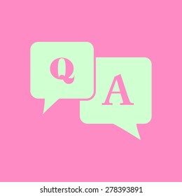 Question answer icon. Q&A sign symbol. Speech bubbles with question and answer.
