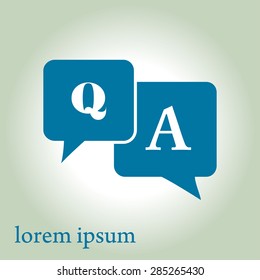 Question answer icon. Q&A sign symbol. Speech bubbles with question and answer.