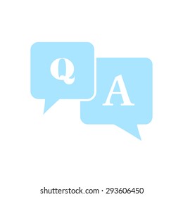 Question answer icon. Q&A sign symbol. Speech bubbles with question and answer.