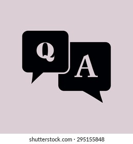 Question answer icon. Q&A sign symbol. Speech bubbles with question and answer.