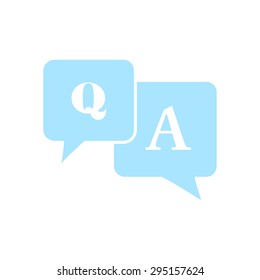 Question answer icon. Q&A sign symbol. Speech bubbles with question and answer.