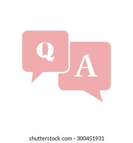 Question answer icon. Q&A sign symbol. Speech bubbles with question and answer.