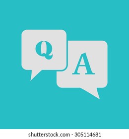 Question answer icon. Q&A sign symbol. Speech bubbles with question and answer.