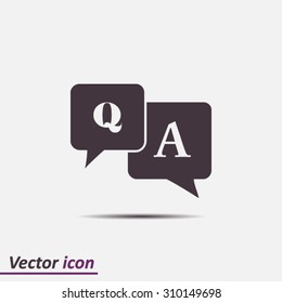 Question answer icon. Q&A sign symbol. Speech bubbles with question and answer.