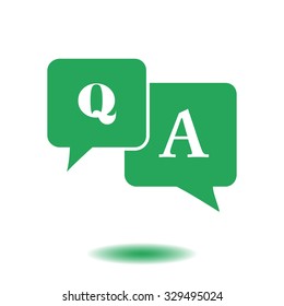 Question answer icon. Q&A sign symbol. Speech bubbles with question and answer.