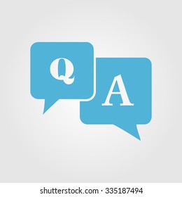 Question answer icon. Q&A sign symbol. Speech bubbles with question and answer.