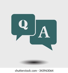 Question answer icon. Q&A sign symbol. Speech bubbles with question and answer.
