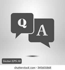 Question answer icon. Q&A sign symbol. Speech bubbles with question and answer.