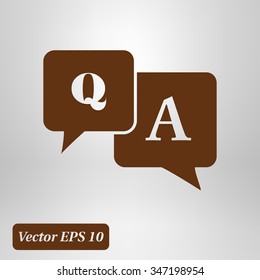 Question answer icon. Q&A sign symbol. Speech bubbles with question and answer.