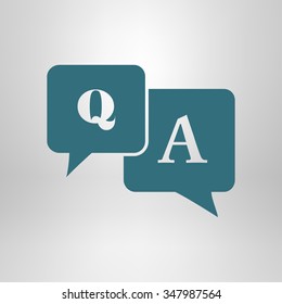 Question answer icon. Q&A sign symbol. Speech bubbles with question and answer.