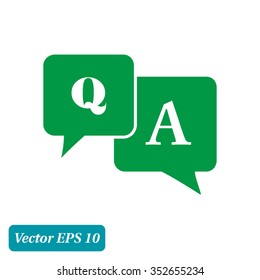 Question answer icon. Q&A sign symbol. Speech bubbles with question and answer.
