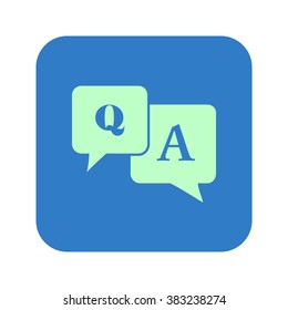Question answer icon. Q&A sign symbol. Speech bubbles with question and answer.