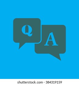 Question answer icon. Q&A sign symbol. Speech bubbles with question and answer.