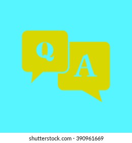 Question answer icon. Q&A sign symbol. Speech bubbles with question and answer.