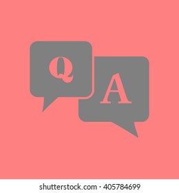 Question answer icon. Q&A sign symbol. Speech bubbles with question and answer.