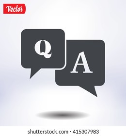 Question answer icon. Q&A sign symbol. Speech bubbles with question and answer.