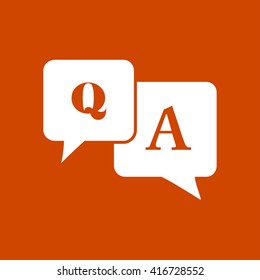 Question answer icon. Q&A sign symbol. Speech bubbles with question and answer.