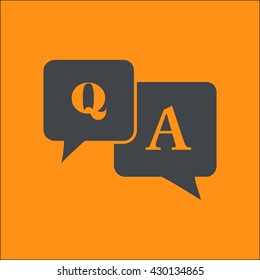 Question answer icon. Q&A sign symbol. Speech bubbles with question and answer.