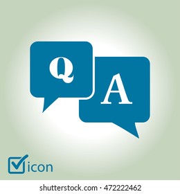 Question answer icon. Q&A sign symbol. Speech bubbles with question and answer.