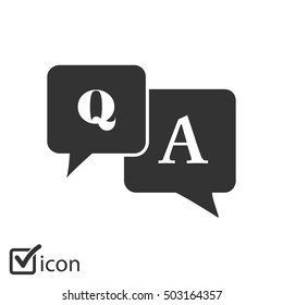 Question answer icon. Q&A sign symbol. Speech bubbles with question and answer.