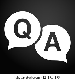 Question answer icon. Q&A speech bubbles line art vector icon for apps and websites.