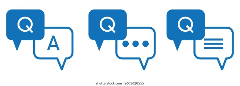 question and answer icon set. Q and A icon. faq line icon. vector design eps 10.