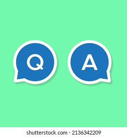 Question and Answer Icon Vector in Flat Style. Q and A Sign Symbol